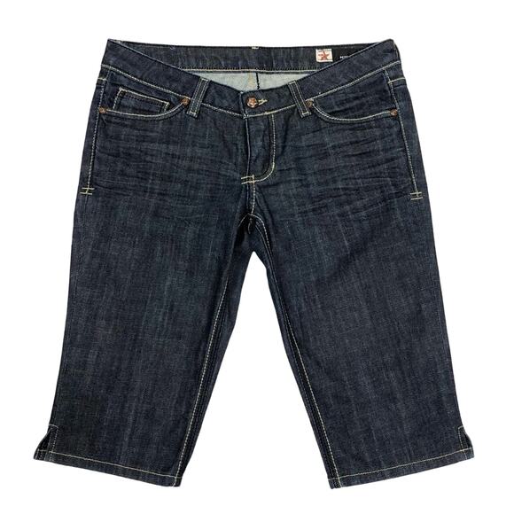 People's Liberation Pants - Peoples Liberation Womens Tanya Skinny Bermuda Shorts Size 26 Dark Wash Denim.